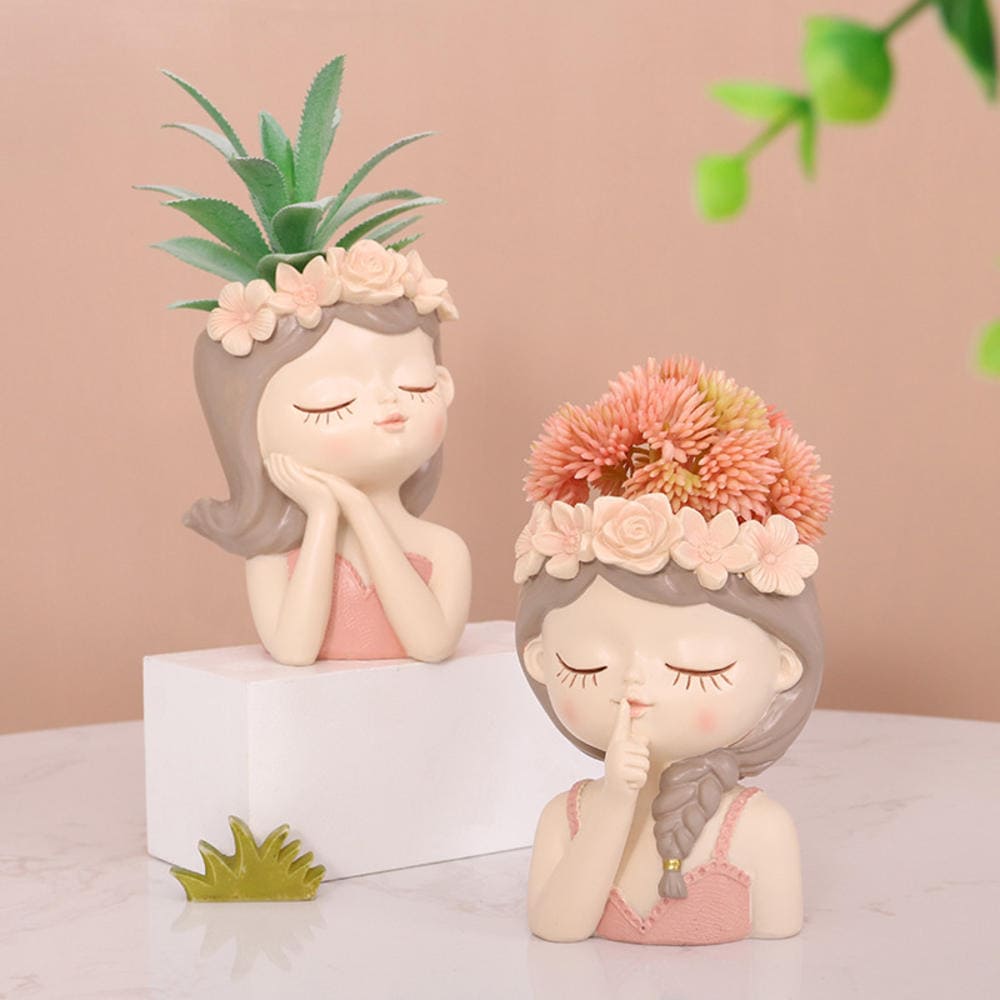 Sleeping Beauty Potted Vase | Flower Pot | Gypsum + Concrete |Handmade Home Decor Gift ecobeau8y