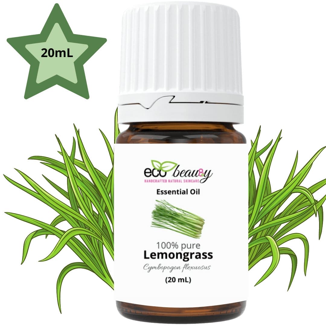 Lemongrass Essential Oil 100% Pure & Natural - 20ml ecobeau8y